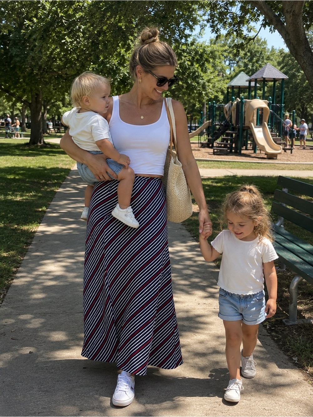 Hurry! Maxi great for 4th of July! Sz XL red, white and blue Patriotic Stripe!